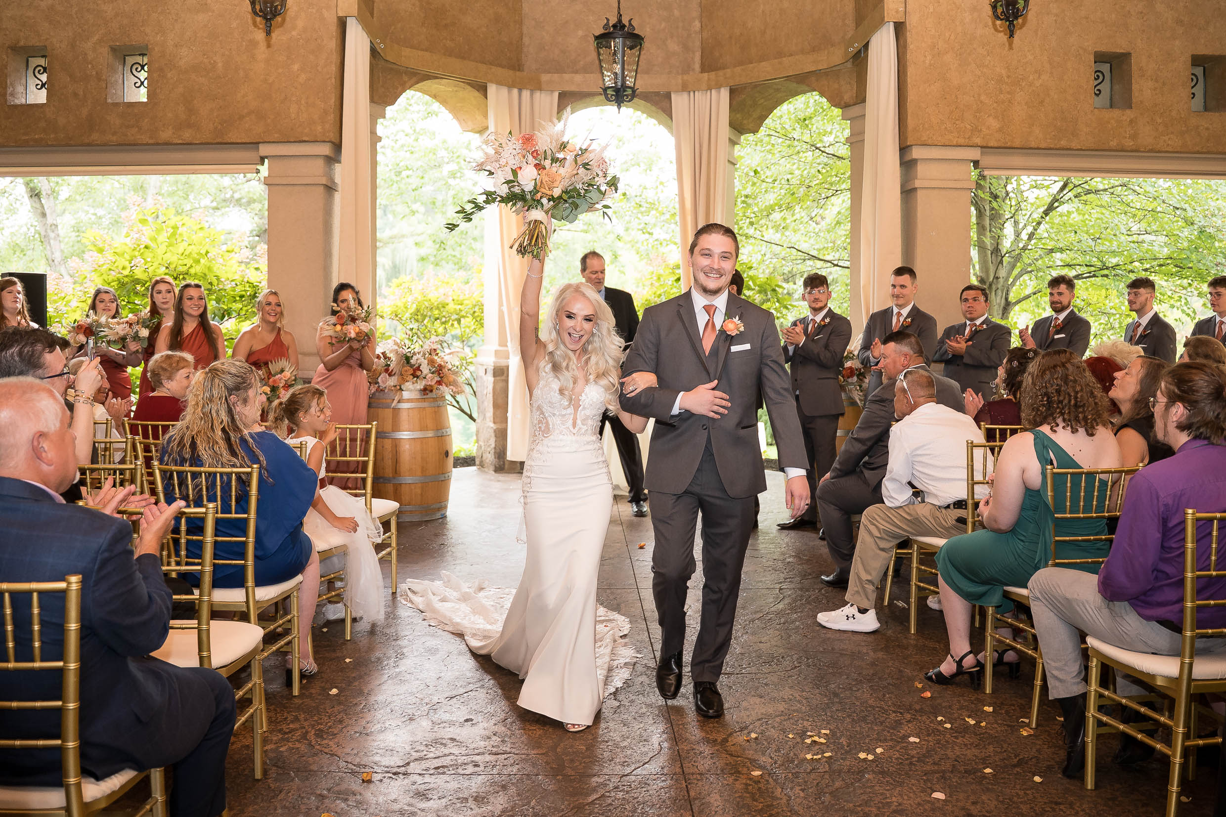Bride and groom Gervasi Vineyard wedding ceremony