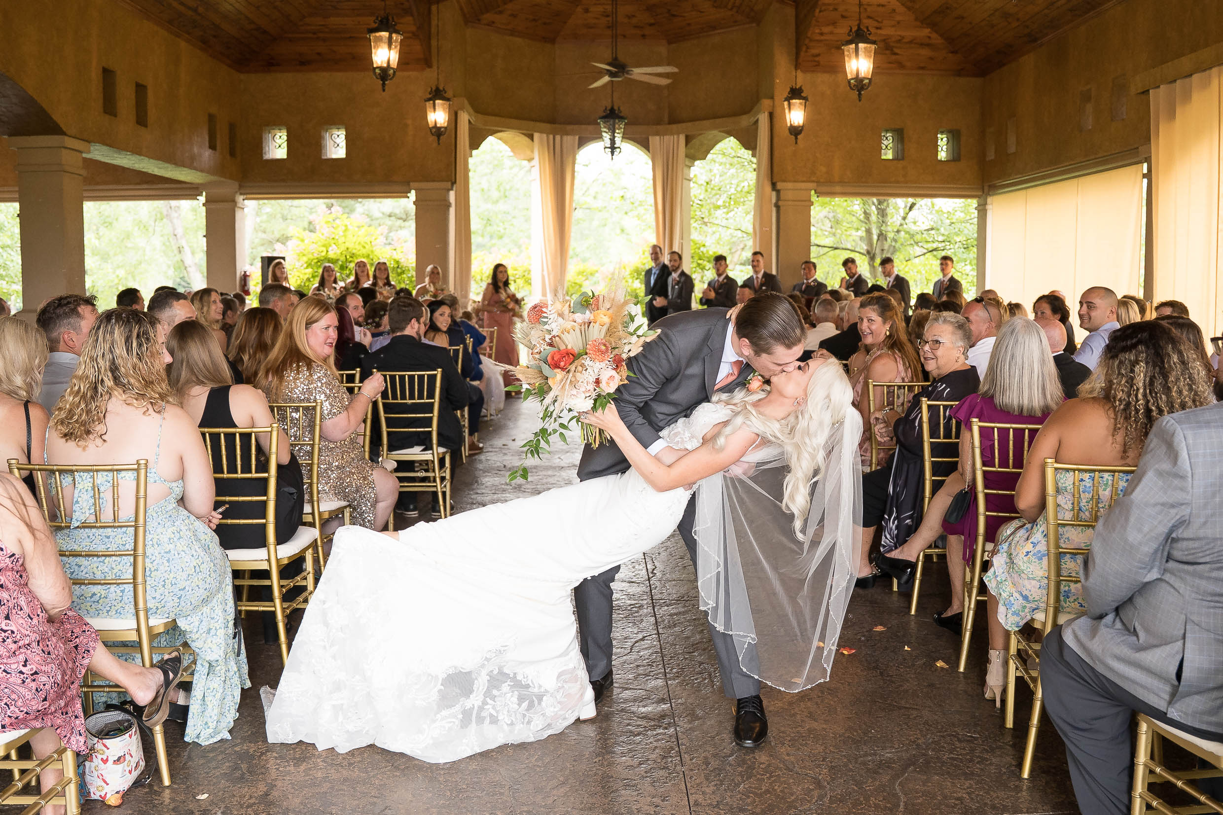 Bride and groom Gervasi Vineyard wedding ceremony