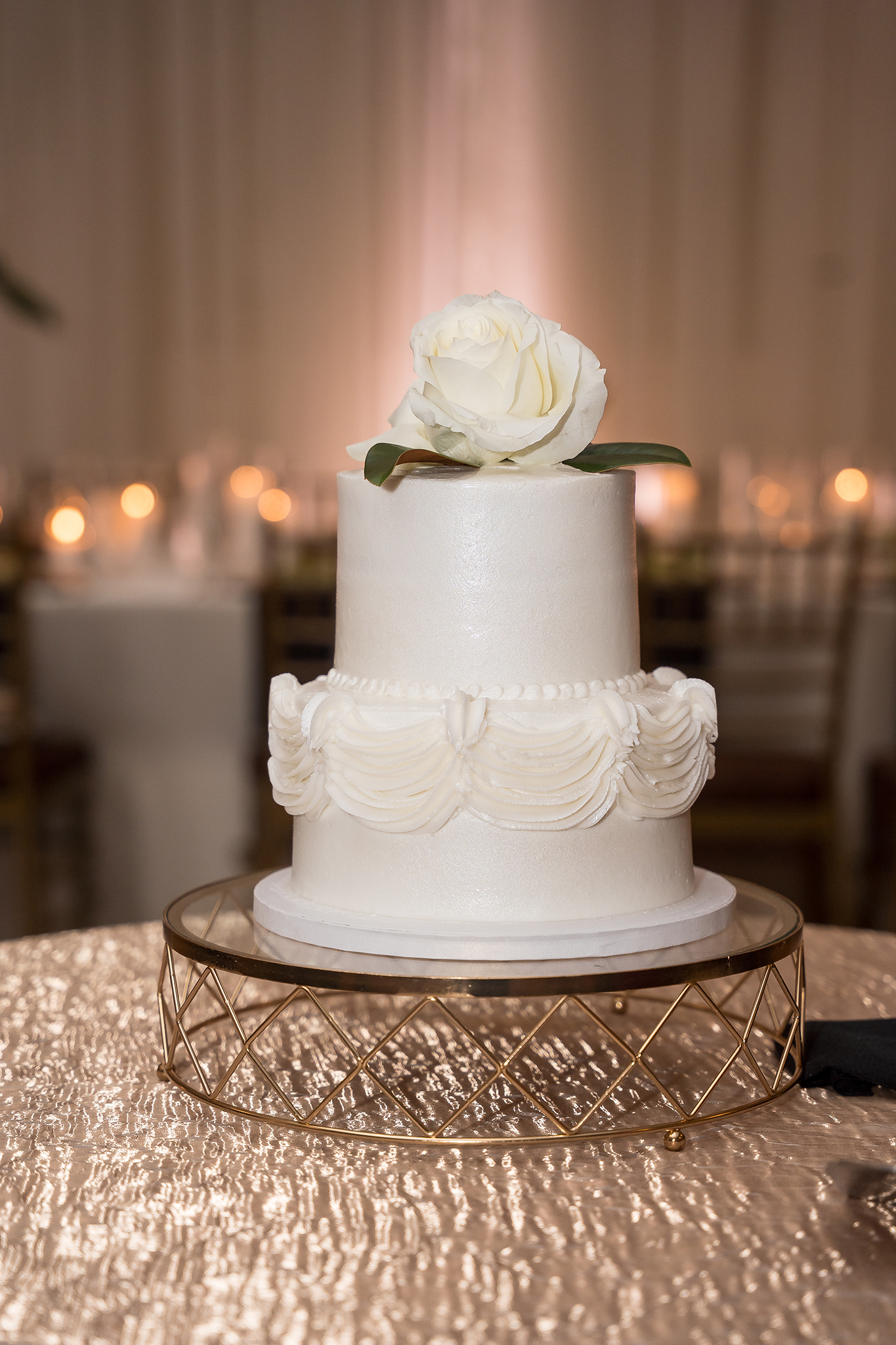 Onesto Event Center Wedding Cake at Reception