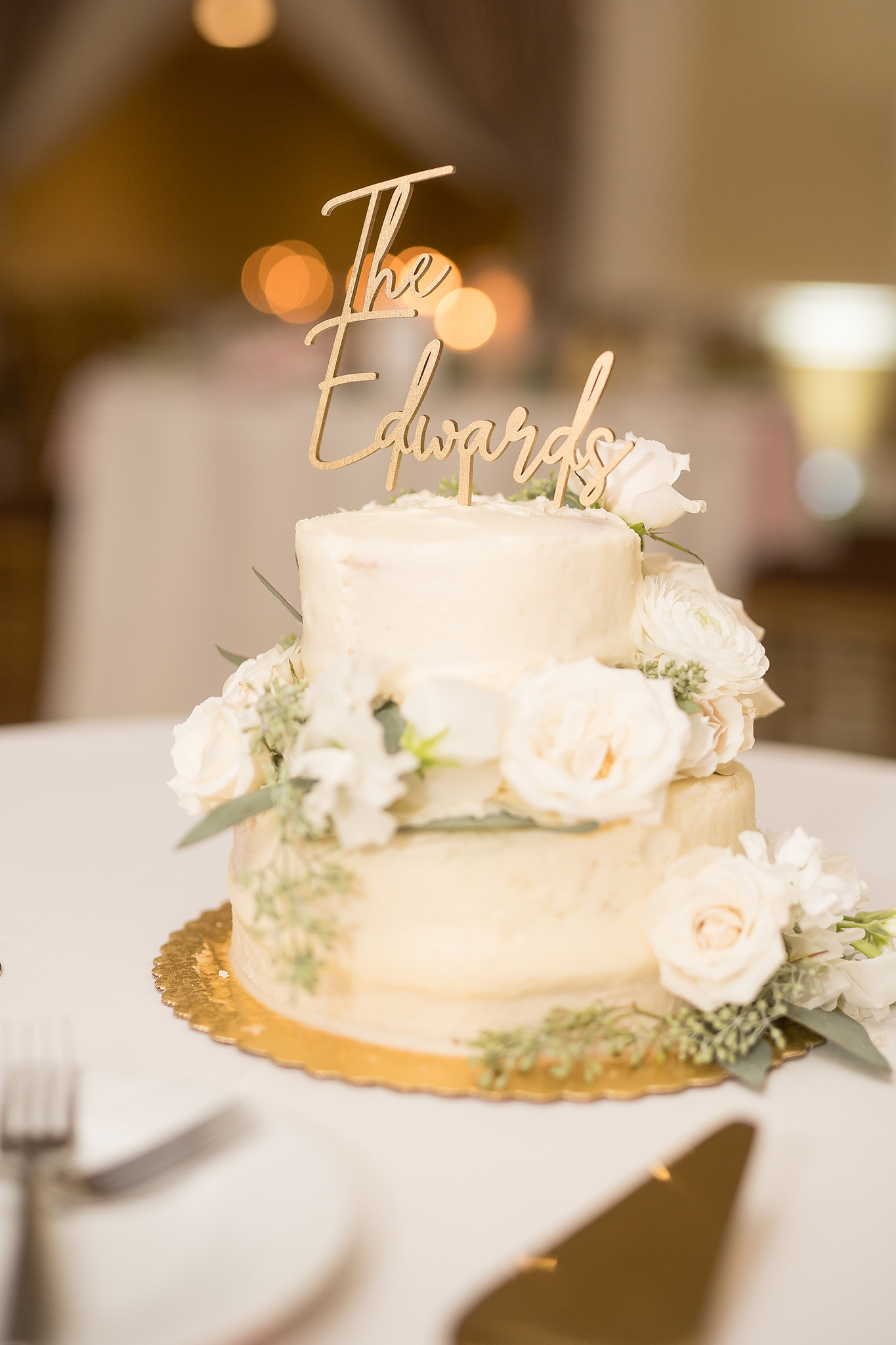 Onesto Event Center Wedding Cake at Reception