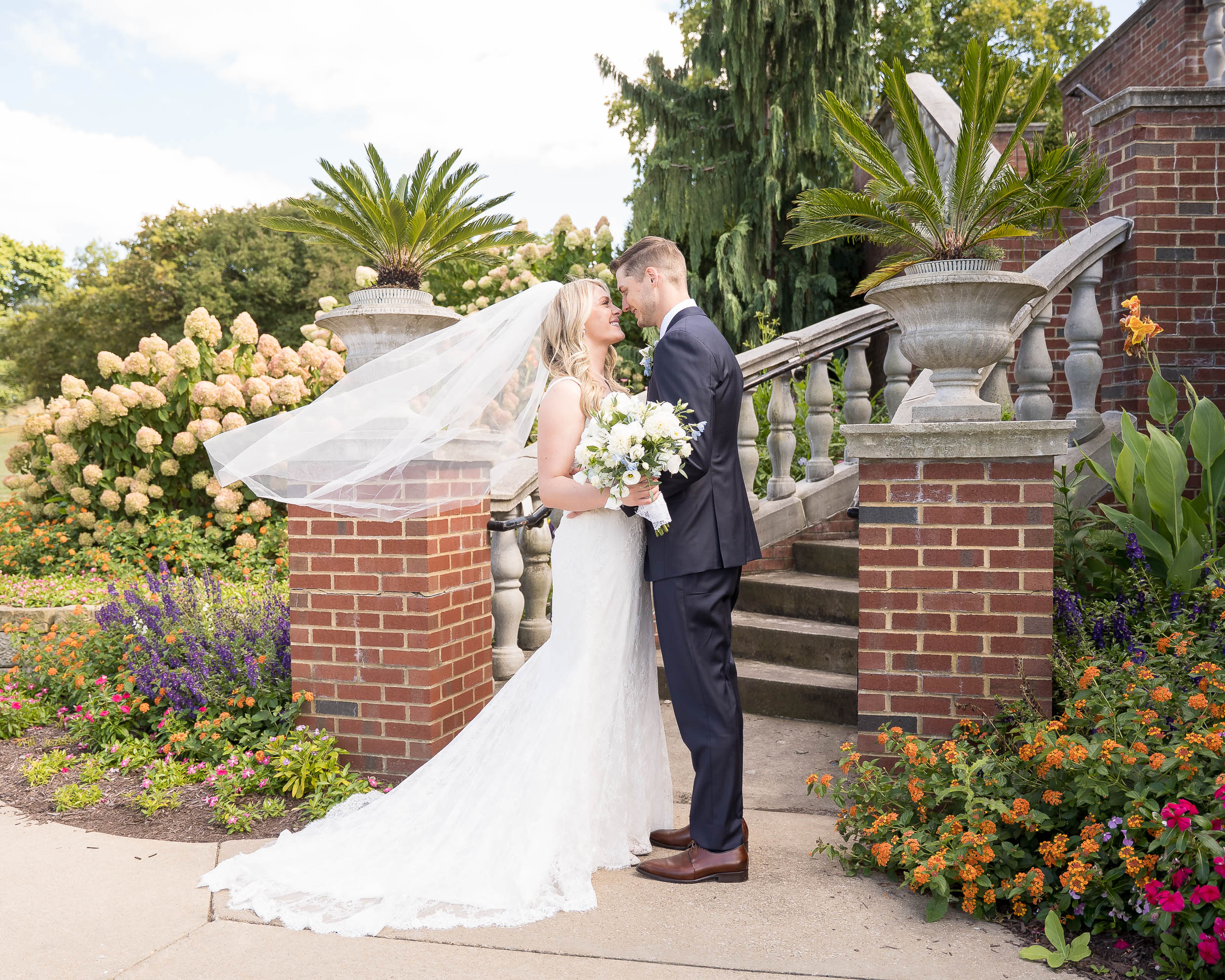 Bride and groom portraits at Portage Country Club in Akron Ohio.
