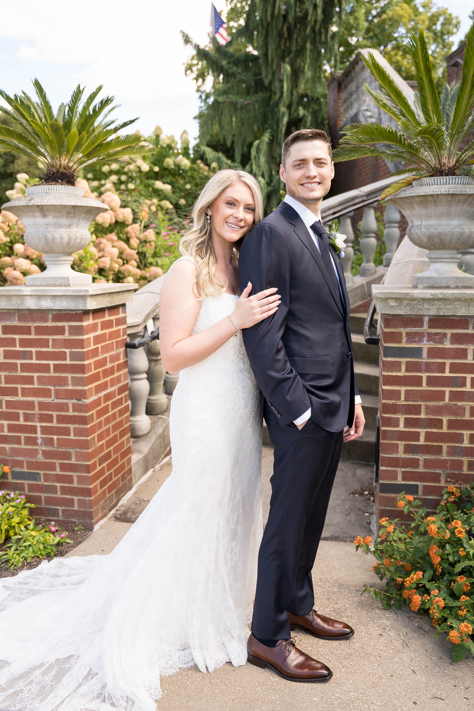 Bride and groom portraits at Portage Country Club in Akron Ohio.
