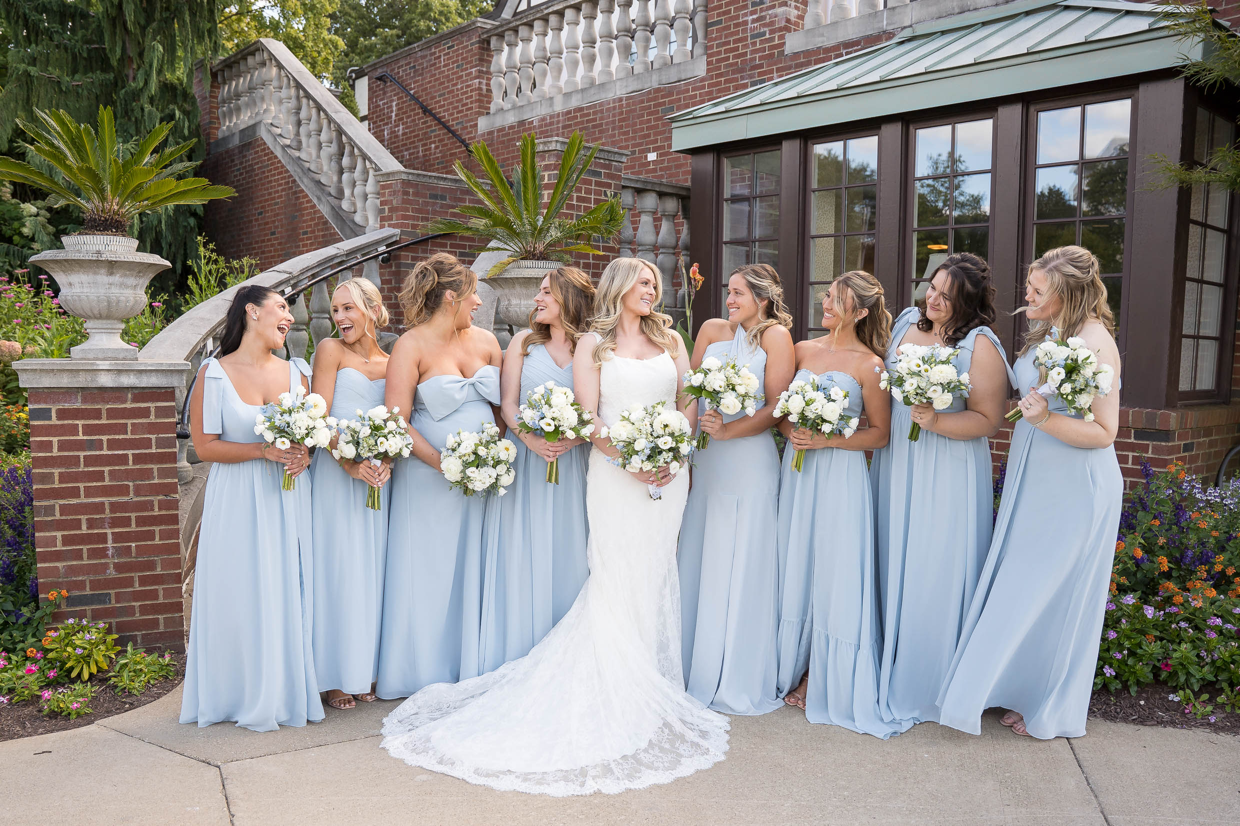 Wedding party photos at Portage Country Club Wedding Akron Ohio by Sabrina Hall Photography.