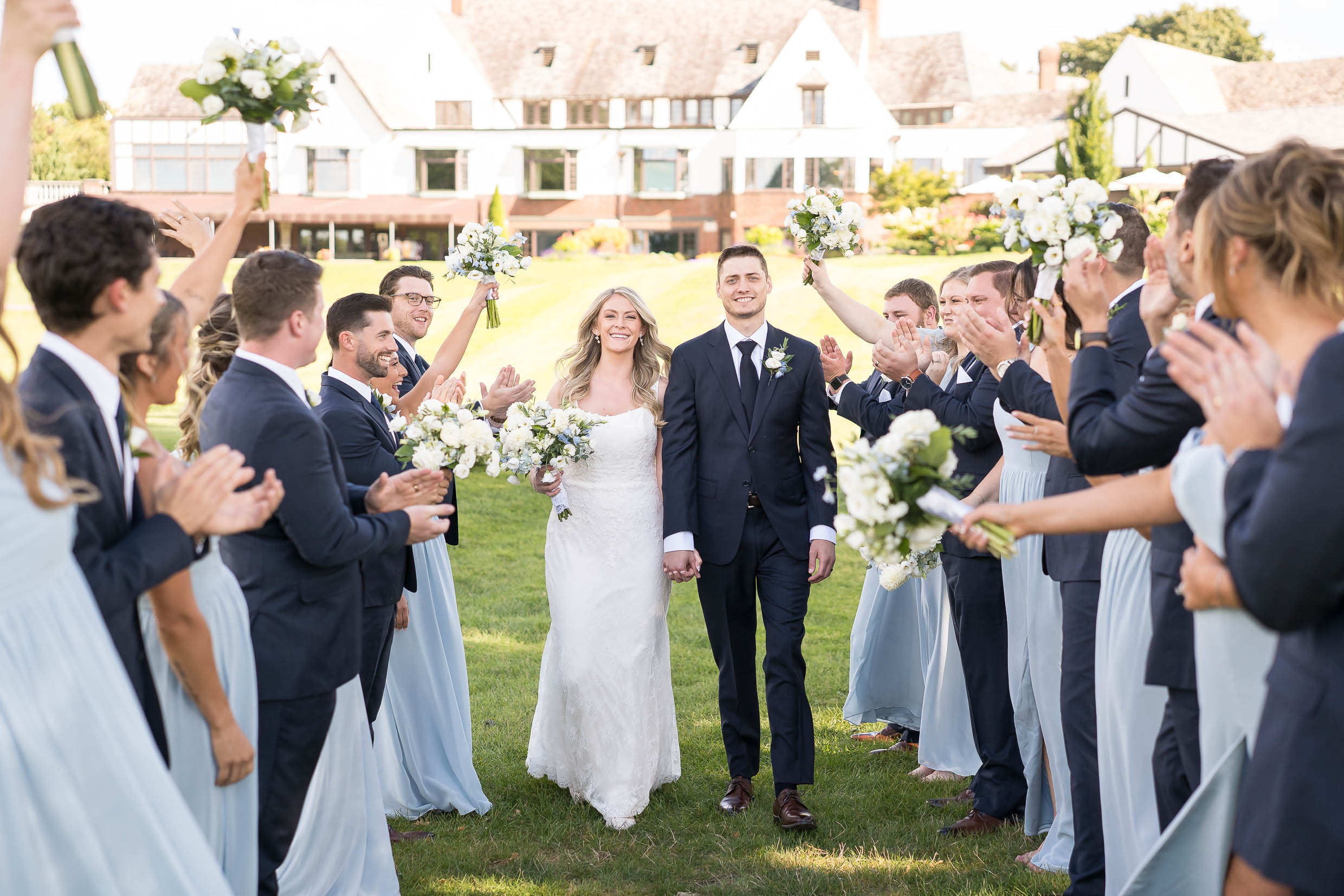 Wedding party photos at Portage Country Club Wedding Akron Ohio by Sabrina Hall Photography.