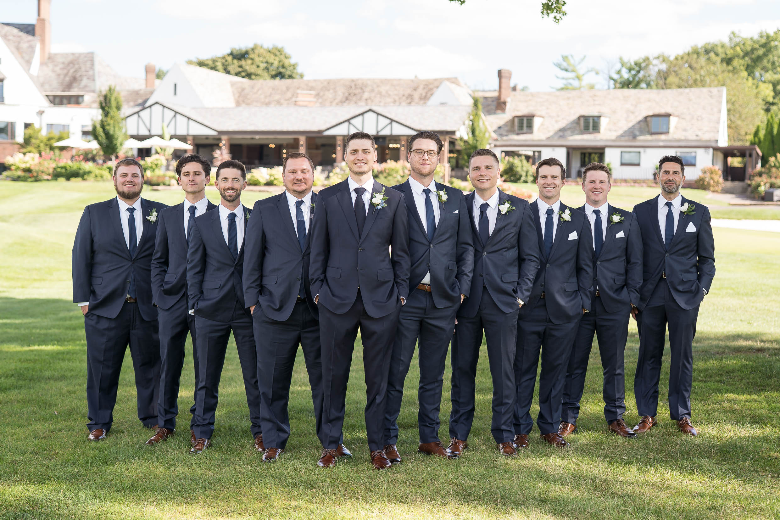 Wedding party photos at Portage Country Club Wedding Akron Ohio by Sabrina Hall Photography.